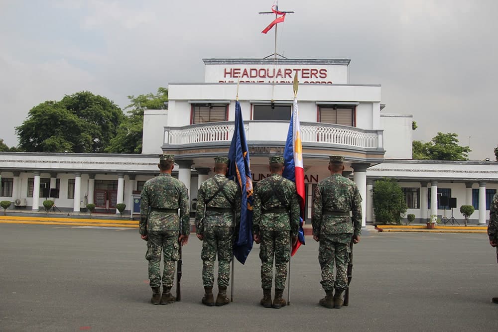 Marine battalion formation, in front of the HPMC